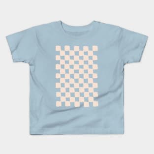 small checkered dusty pink, Checkerboard Check Checkered, small checks, cream and pink, western, prairie, aesthetic, retro, vintage, cowgirl Kids T-Shirt